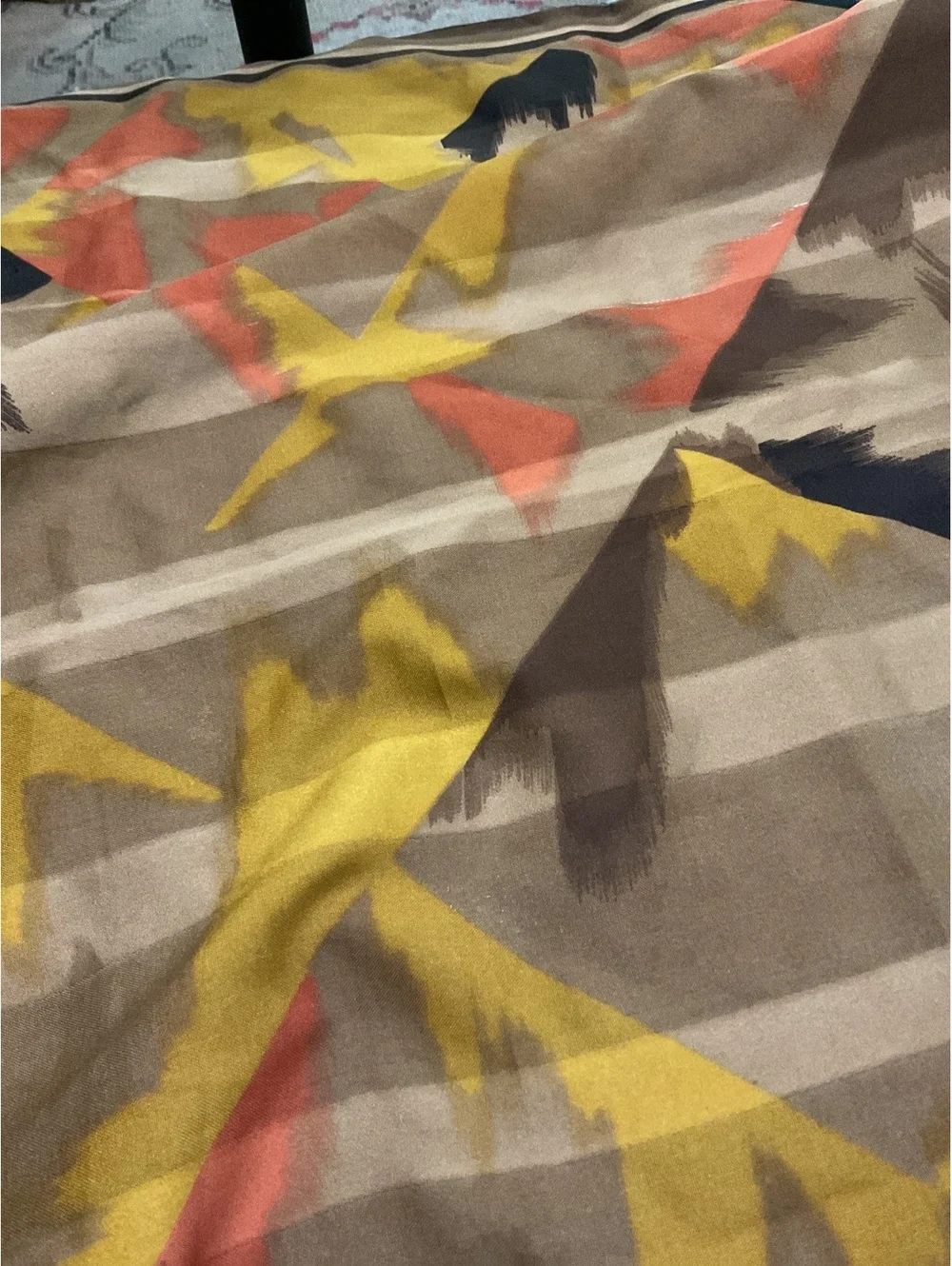 Vintage Made in Italy  Scarf with Abstract Geometric Pattern Fall